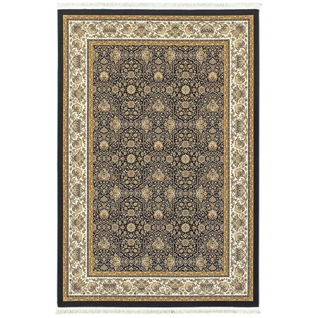 Oriental Weavers 3 Ft. 10 In. X 5 Ft. 5 In. Masterpiece Traditional Area Rug, Navy M033B2117165ST